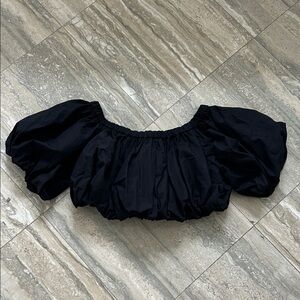 10 Crosby Derek Lam Black Gathered crop Top size 6